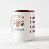 Personalized Retro Hot Cocoa Cozy Season Tweekleurige Koffiemok (Voorkant links)