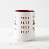 Personalized Retro Hot Cocoa Cozy Season Tweekleurige Koffiemok (Center)