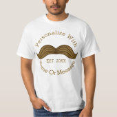 PERSONALIZED Retro Mustache T-shirt (Voorkant)