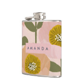 Personalized Retro Peach and Pink Floral Style Heupfles (Links)