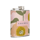 Personalized Retro Peach and Pink Floral Style Heupfles (Rechts)