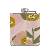 Personalized Retro Peach and Pink Floral Style Heupfles (Achterkant)