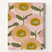Personalized Retro Peach and Pink Floral Style Notitieboek (Achterkant)