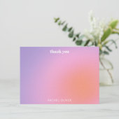 Personalized Retro Pink Purple Bat Mitzvah Bedankkaart (Staand voorkant)