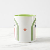 Personalized Retro Rainbow | Boho Coffee Cup Gift  Tweekleurige Koffiemok (Center)