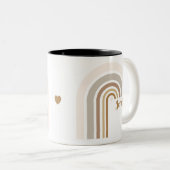 Personalized Retro Rainbow | Boho Love Cup Gift  Tweekleurige Koffiemok (Voorkant rechts)