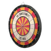 Personalized Retro Red and Orange Dartboard Dartbord (Voorkant Rechts)