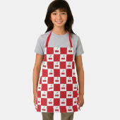 Personalized Retro Red Cherry & Gingham Checkered  Schort (Insitu)