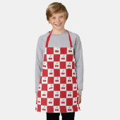 Personalized Retro Red Cherry & Gingham Checkered  Schort (Gedragen)