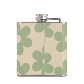 Personalized Retro Sage Green Daisy Flower Heupfles (Achterkant)