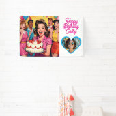 Personalized Retro Surprise Birthday Party Photo Spandoek (Insitu)