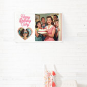 Personalized Retro Surprise Birthday Party Photo Spandoek (Insitu)
