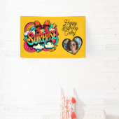 Personalized Retro Surprise Pop Art Party Birthday Spandoek (Insitu)