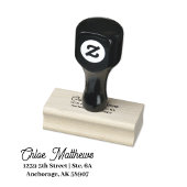 Personalized Return Address Elegant Script Wood  Rubberstempel