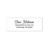 Personalized Return Address Elegant Script Wood  Rubberstempel (Afrduk)