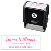 Personalized Return Address Self-inking Stamp Pink Zelfinktende Stempel (In situ)