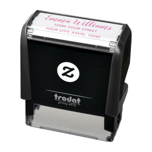 Personalized Return Address Self-inking Stamp Pink Zelfinktende Stempel (Product)