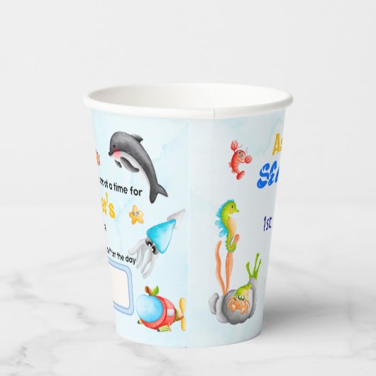 Personalized Reusable Ocean Protector Under Sea Papieren Bekers (Rechts)