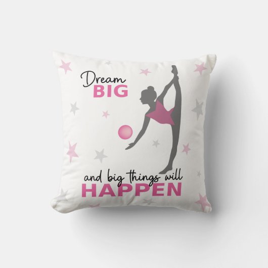 Personalized Rhythmic Gymnast "Dream Big" Throw Pi Kussen (Voorkant)