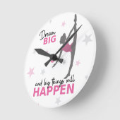 Personalized Rhythmic Gymnast Dream Big Wall Clock Ronde Klok (Hoek)