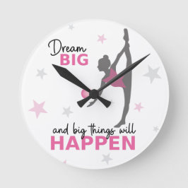 Personalized Rhythmic Gymnast Dream Big Wall Clock Ronde Klok
