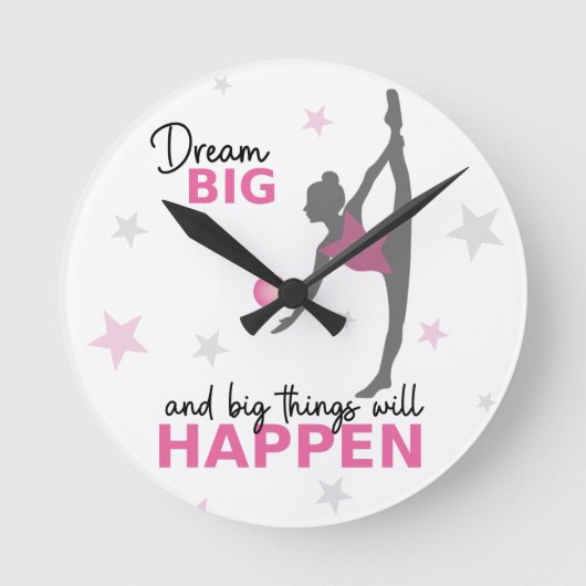 Personalized Rhythmic Gymnast Dream Big Wall Clock Ronde Klok (Voorkant)