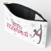 Personalized Rhythmic Gymnast Dream Big Zipper Pou Etui (Open)