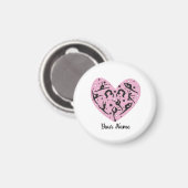 Personalized Rhythmic Gymnastics Magnet Pink Heart (Voorkant / Achterkant)