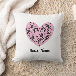 Personalized Rhythmic Gymnastics Pillow Pink Heart Kussen