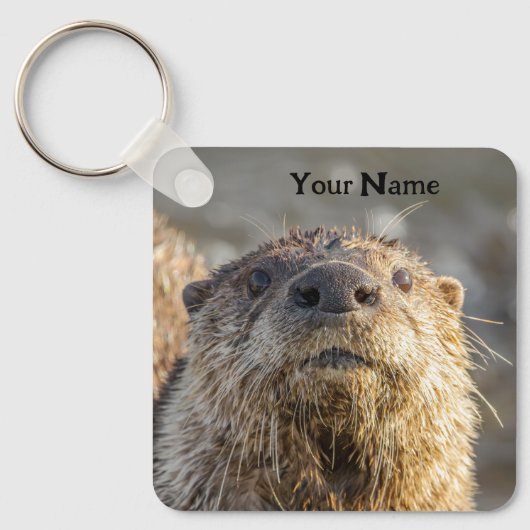 Personalized River Otter Keychain - Add Your Name (Voorkant)