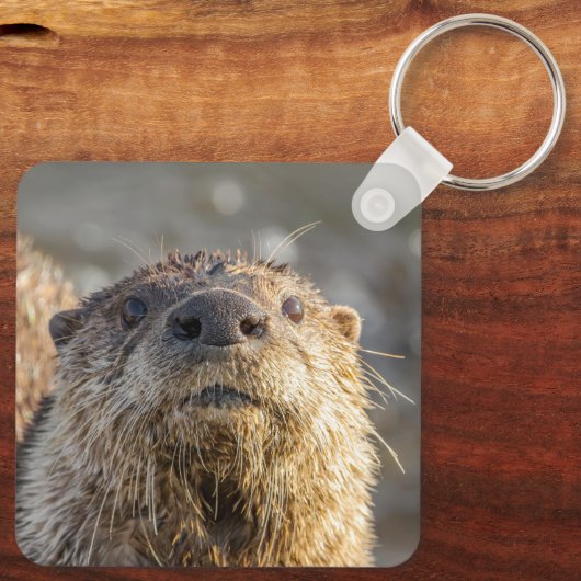 Personalized River Otter Keychain - Add Your Name (Achterkant)