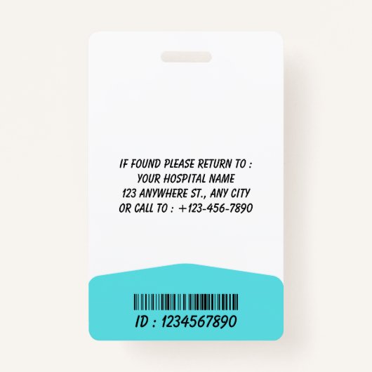 Personalized RN Nurse Identification Badge (Achterkant)