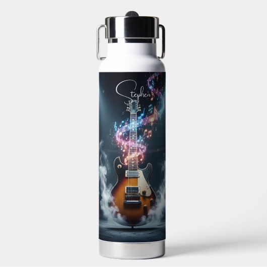 Personalized Rock n Roll - Featured Shred guitar Waterfles (Voorkant)