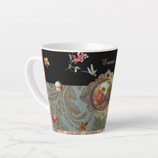 Personalized Rococo Latte Mug Latte Mok (Linkerhoek)