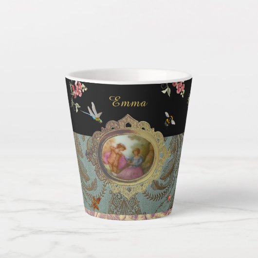 Personalized Rococo Latte Mug Mok (Voorkant)