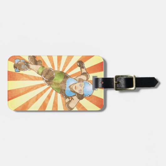 Personalized Roller Derby Girl Bagagelabel (Voorkant horizontaal)