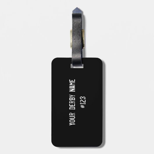 Personalized Roller Derby Girl Bagagelabel (Achterkant verticaal)