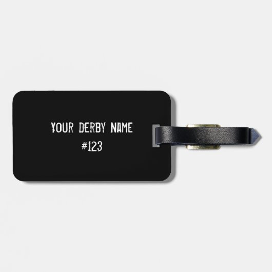 Personalized Roller Derby Girl Bagagelabel (Achterkant horizontaal)