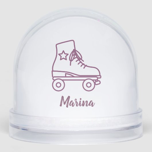 Personalized Roller Skate Snow Globe Gift for Girl Sneeuwbol (Voorkant)
