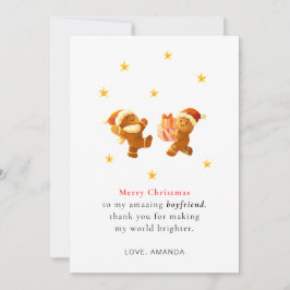 Personalized Romantic Boyfriend Christmas Card Feestdagenkaart