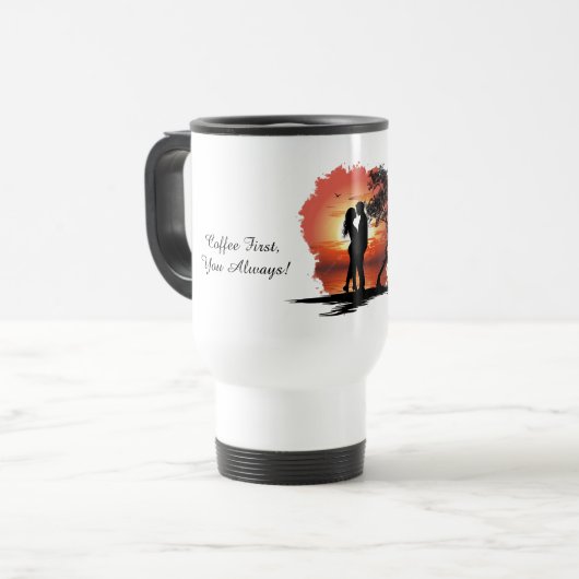 Personalized Romantic Commuter Mug for Couples Reisbeker (Voorkant links)