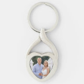 Personalized Romantic Couple Photo Heart Keychain (Voorkant)