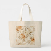 Personalized Romantic Floral Name Design Grote Tote Bag (Achterkant)