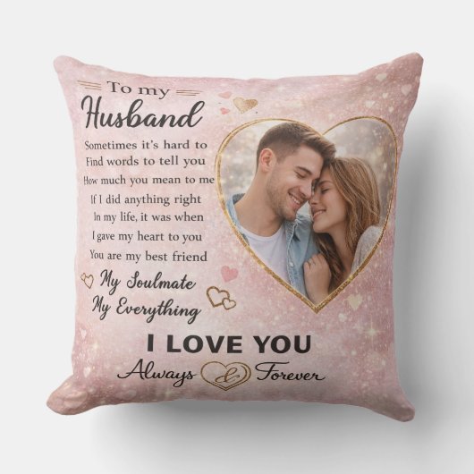 Personalized Romantic Gift for Husband Love Messag Kussen (Voorkant)