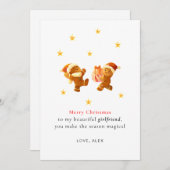 Personalized Romantic Girlfriend Christmas Card Feestdagenkaart (Voorkant / Achterkant)