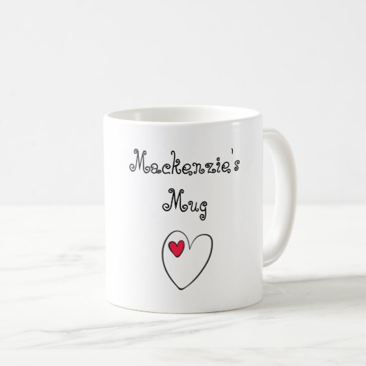Personalized Romantic Heart Koffiemok (Voorkant rechts)