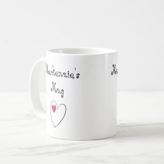 Personalized Romantic Heart Koffiemok (Voorkant links)