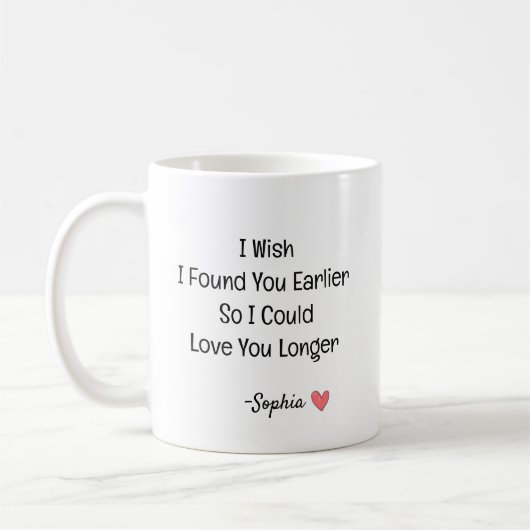 Personalized Romantic Love Quote Koffiemok (Links)