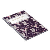 Personalized Romantic Maximalist Dove and Rose Notitieboek (Rechterzijde)
