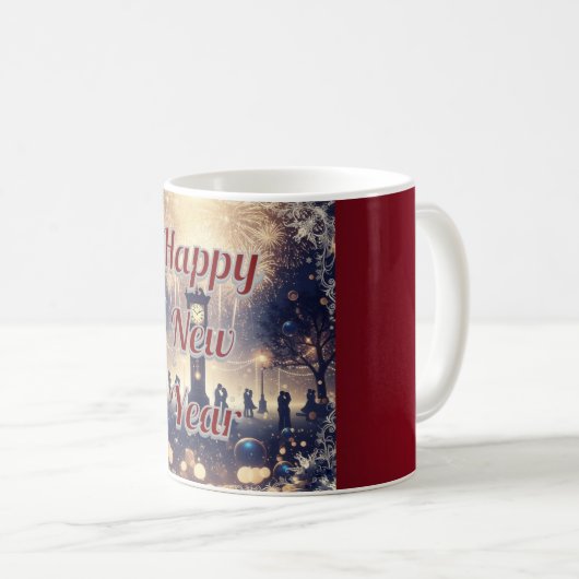 Personalized romantic New Year’s Celebration Mug  Koffiemok (Voorkant rechts)